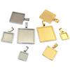 5pcs 10-25mm Inner Size Stainless Steel Square Pendant Cabochons Blank Base Setting Bezel Tray DIY Jewelry Making Accessories