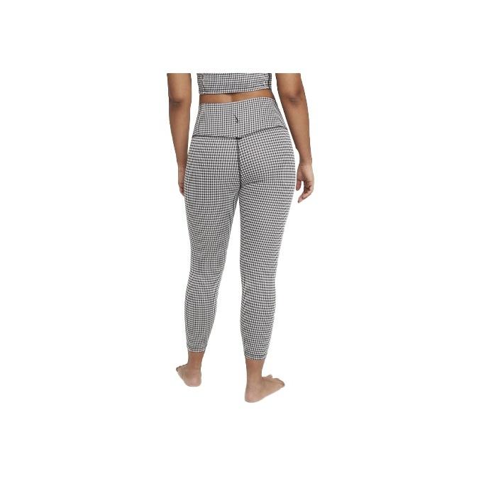 Nike High Waist Plaid Yoga Training Capris Women Bottoms Black DA1093-133