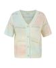 Vanake Two-Tone Color Block Short Sleeve Cardigan_Vb45Kcq304Z