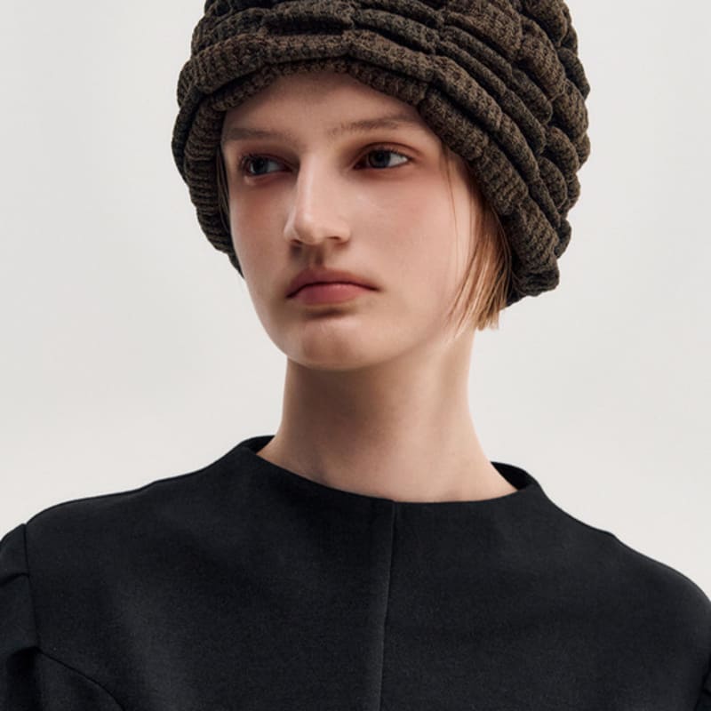 

KIMZISU Melange Ruched Beanie _ BROWN BROWN_OS