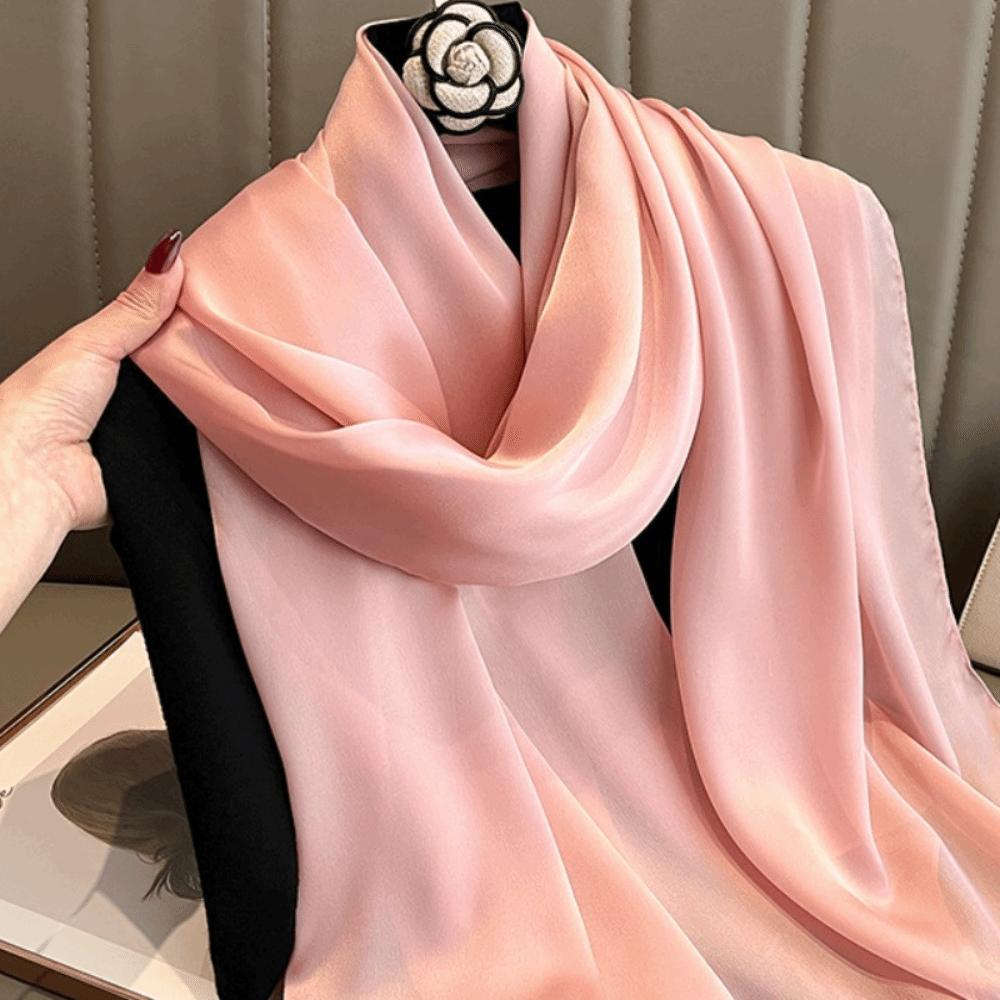 Breathable Spring Satin Scarf Silk Big Yarn Shawl Desert Headband Square Hijab Scarf  Gift