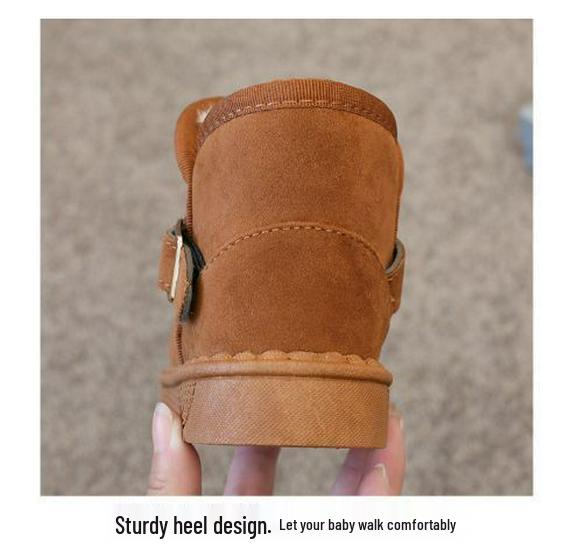 Kids' Winter Snow Boots: Velvet-Lined, Thick Cotton Shoes for Boys and Girls