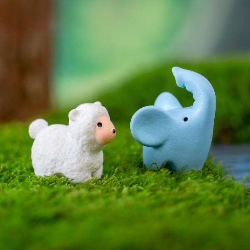 1Pcs Cute Animals Micro Figurine Rabbit Sheep Duck Pig Cat Horse Frog Turtle Snake Koala Mini Ornament Garden Landscape Decor