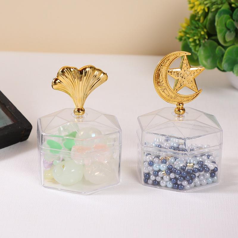 Wedding Candy Box Electroplated Gold Candy Box Transparent Hexagonal Packaging Box Plastic Box