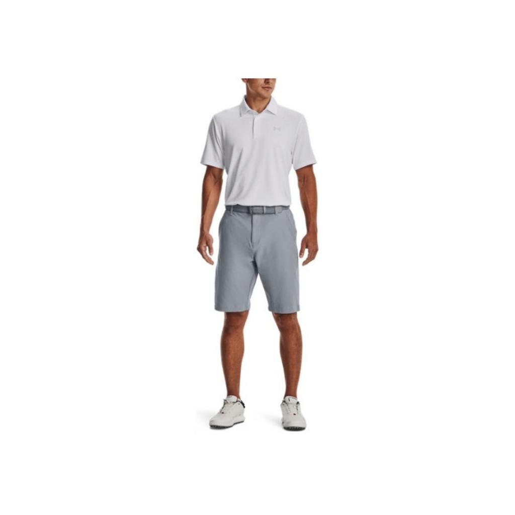 Under Armour Solid Color Golf Short Sleeve Polo Shirt Men Tops White 1378673-100