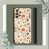 Funda de Teléfono Hojas de Otoño Calabaza Para Samsung S25,S24,S21,S22,S23,S30,Ultra,S20,Plus,Fe,Lite,5G Funda Negra