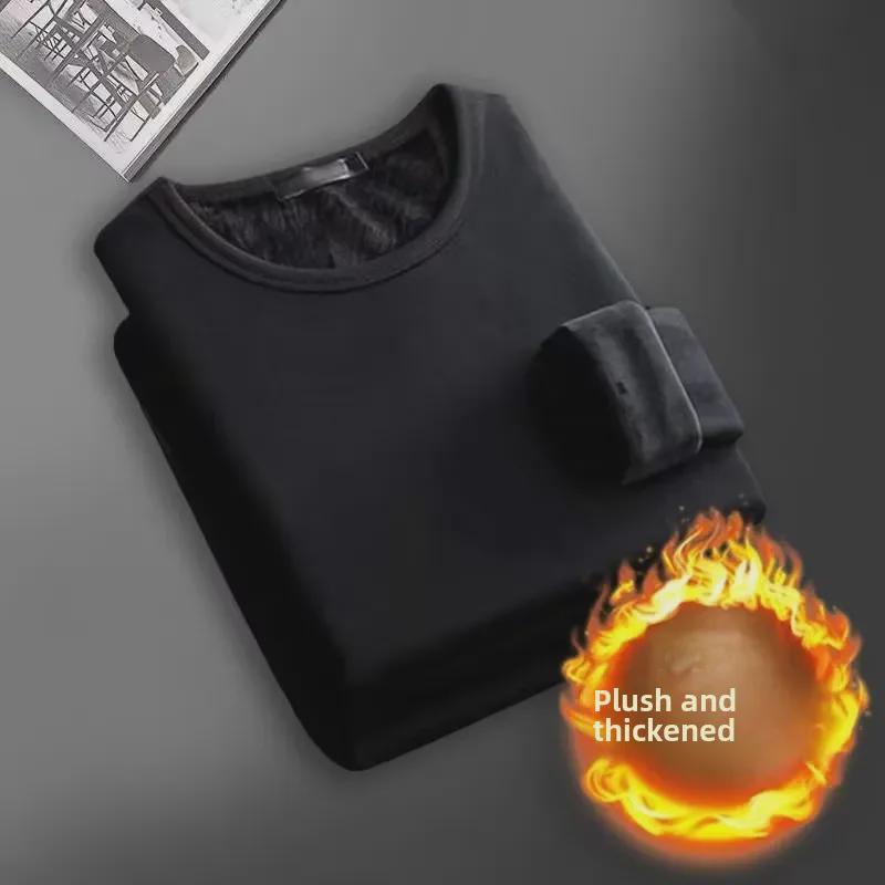 

Мужское термобелье, зимний верх - на бархатной подкладке, плотный, молодежный дизайн, большой размер, для ношения на улице, нижняя рубашка XXXL