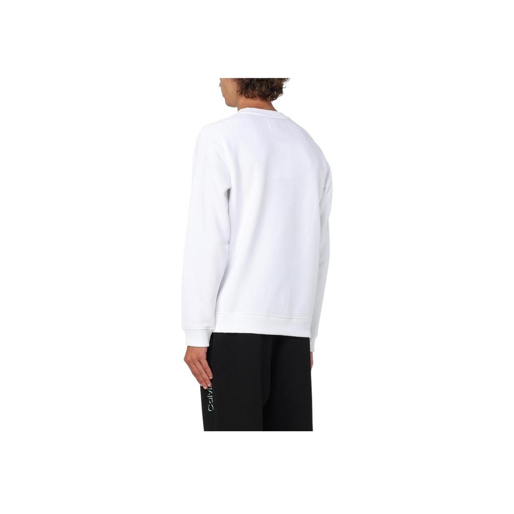 Calvin Klein Letter Print Crew Neck Pullover Long Sleeve Sweatshirt Men Sweatshirt White J30J326034-YAF