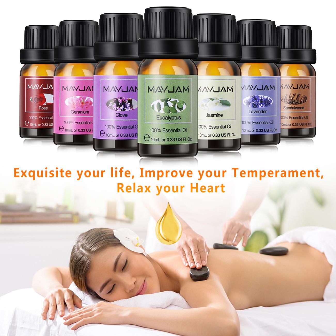 

10 мл Чистые эфирные масла Органический диффузор Лаванда Жасминовая роза для увлажнителя Ароматическая лампа Освежение воздуха