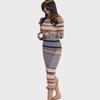 Korean Style Slim Long Skirt and Sweater Set for Women