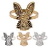 4pcs Metal Rabbit Napkin Rings Golden Napkin Buckles Bunny Napkin Holder  Wedding Dinner Table