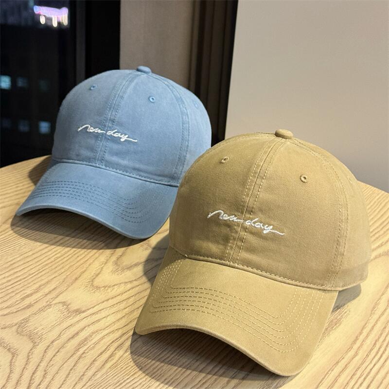 Fashion Hat Big Head Circumference Simple Embroidery Soft Top Baseball Cap Children Wide Brim Big Face Small Versatile Shade Cap Men