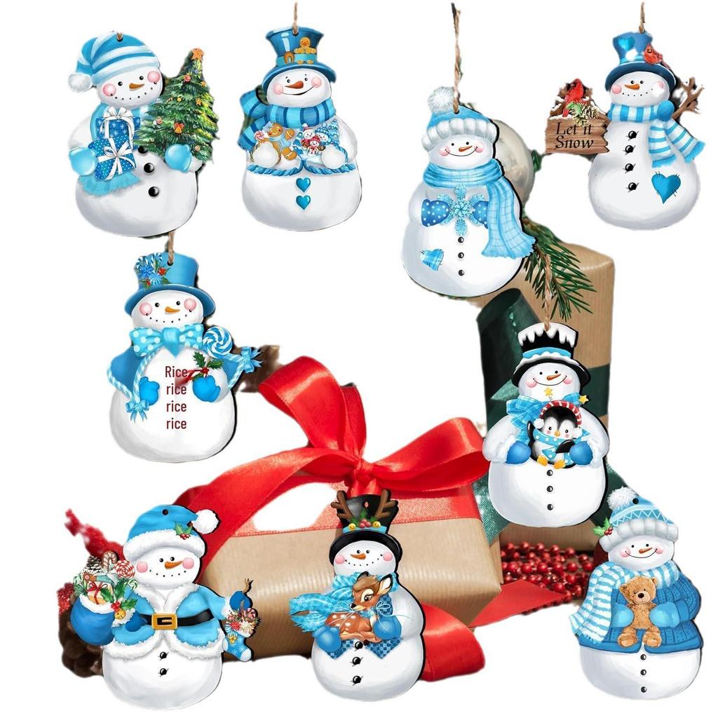 Wooden Snowman Christmas Tree Hanging Decoration