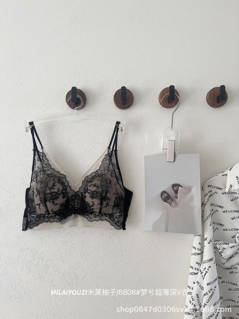 Paper man ultra-thin rabbit ears French lace beautiful back underwear small breasts gather to show breasts small sexy bra cover