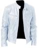 Autumn and winter spot new business pu rest leather jacket business gentleman thermal zipper cardigan decoration