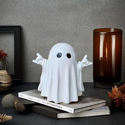 Halloween Ghost Figurine Spooky Resin Ghost Statue Cute Ghost Ornaments Perfect For Indoor & Porch Halloween Decor Tabletop