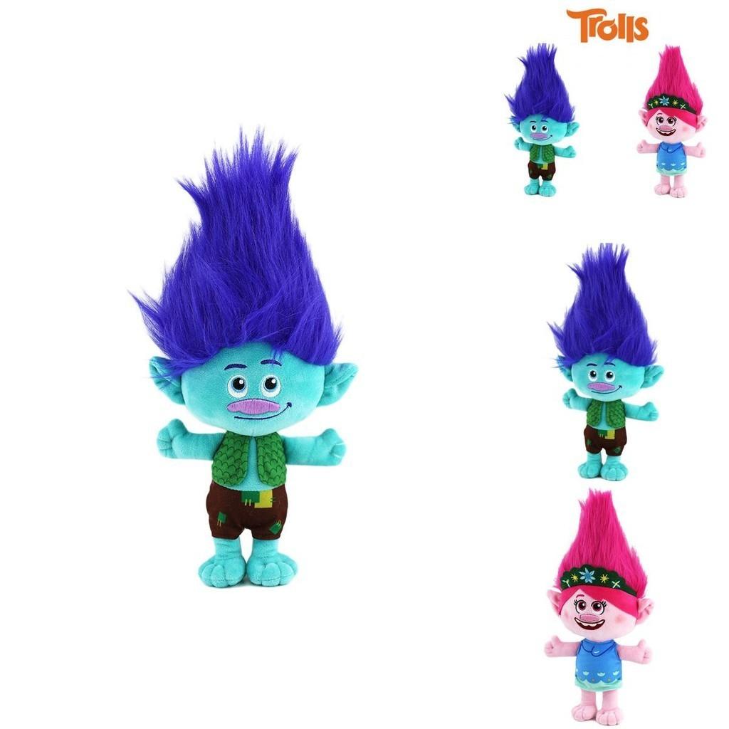 Trolls Band Together Plüschtier Entzückende Zeichentrickfigur 30 cm Höhe Junge mit blauem Haar und Mädchen mit rosa Haar Perfekt für Kinder im Alter von 7-14 Jahren