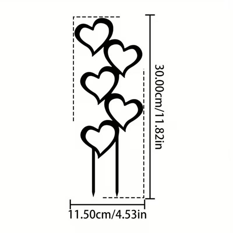 Artistic Heart Shape Iron Garden Trellis Stake for Climbing Plant Support and Outdoor Yard Decoration with Rust Resistant