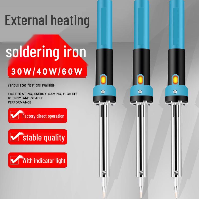 Environmentally Friendly Externally Heated Soldering Iron with Indicator Light, 30W/40W/60W, Constant Temperature, Round Tip.