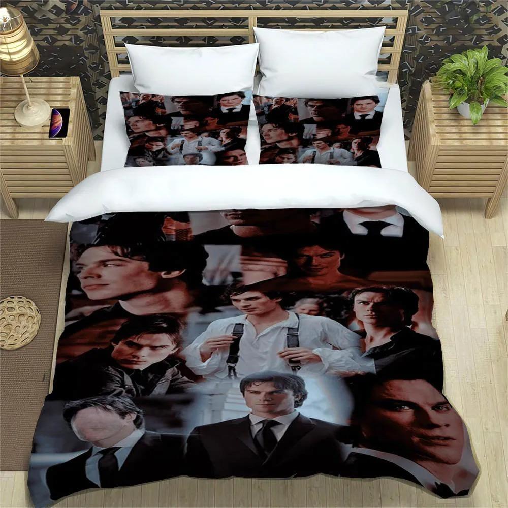 The Vampire Diaries Duvet Cover 3D Exquisite Vampire Digital Printing Bedding Set Comforter Bed Youth Home Decor Kids Boys Gift