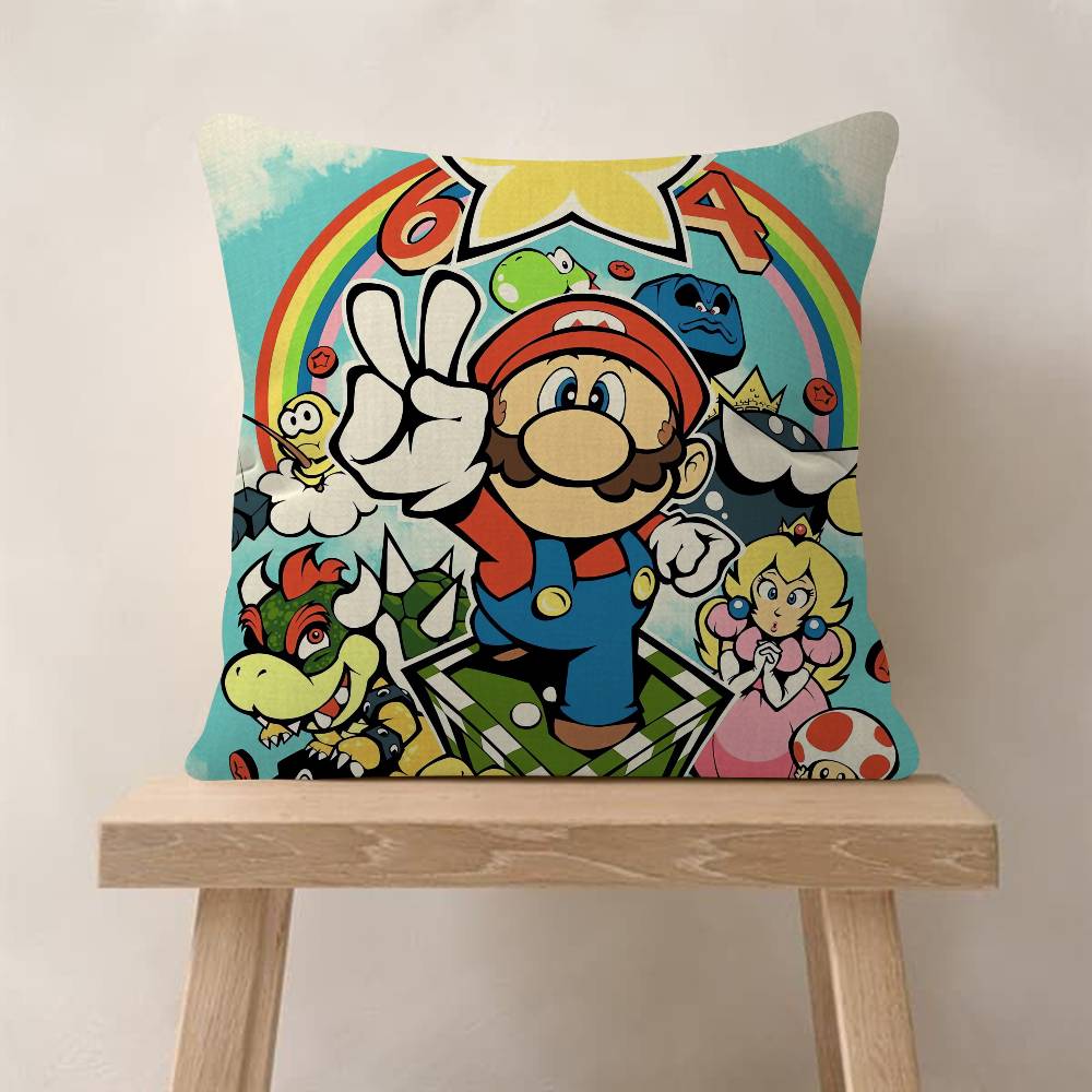 Super Cute Style M-MarioS Maple Design Cushion Cover Happy Autumn Harvest Decor Holiday Decorati Pillow Cover