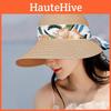 Stylish Women's Sunshade Straw Hat For Summer Vacation With Leaf Ribbon Casual Bowknot Large Brim And Chic Design