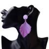Trendy Gradient Metal Colorful Leaves Pendants Earrings for Women Exaggerated Metal Geometric Bohemia Long Drop Earring Rock
