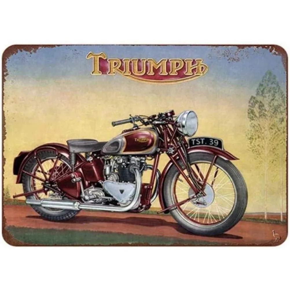 Vintage Motorcycle Metal Tin Signs Decor Wall Art Coffee Bar Vintage Metal Tin Sign Office Home Toilet Signs Wall Decor Pictures