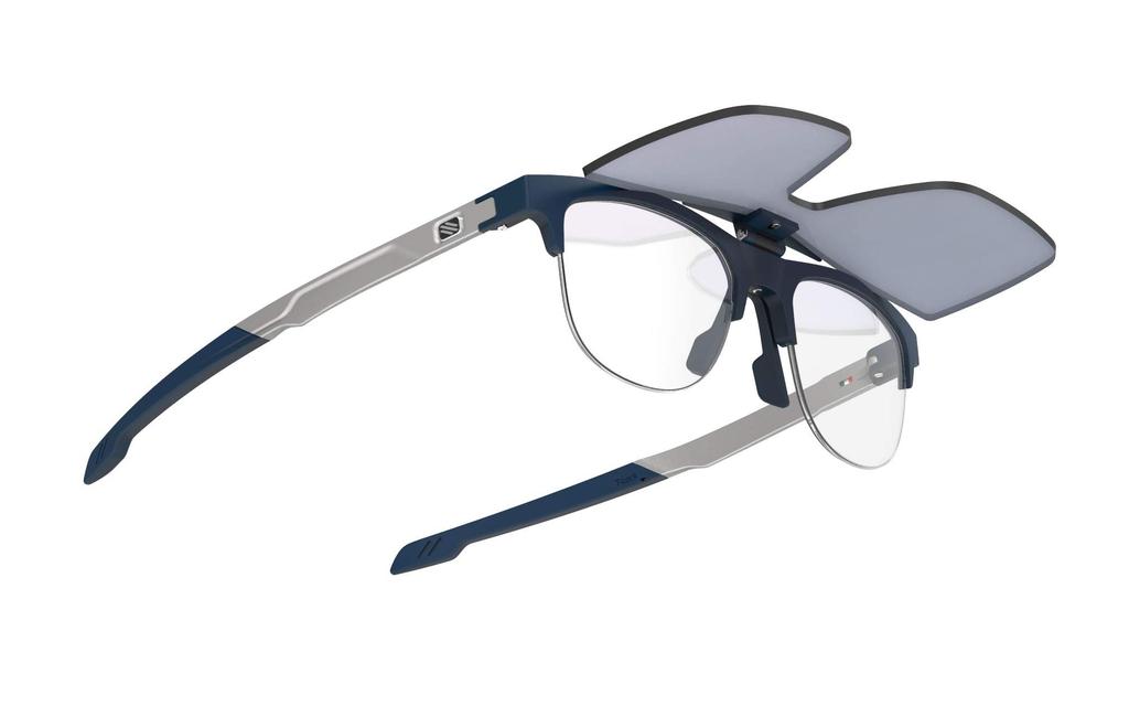 Rudy Project INKAS Sportform B Schwarz-Eis Klappbare Halbrahmen-Sonnenbrille, (50x41mm), Marineblau, Mehrfarbig-Laser SP686847-0B00