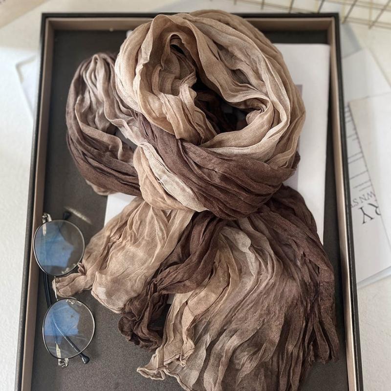 

Шарф 180x90см Хлопок Конопля Градиент Синий Осень Зима Корейский Универсальный Принтованный Женский Длинный Мягкий Модный Тренд Складной Шаль DIY One Size