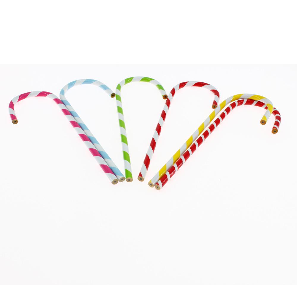 Eco-friendly European Standard Two-color Candy Cane-Shaped Colored Pencil for Christmas