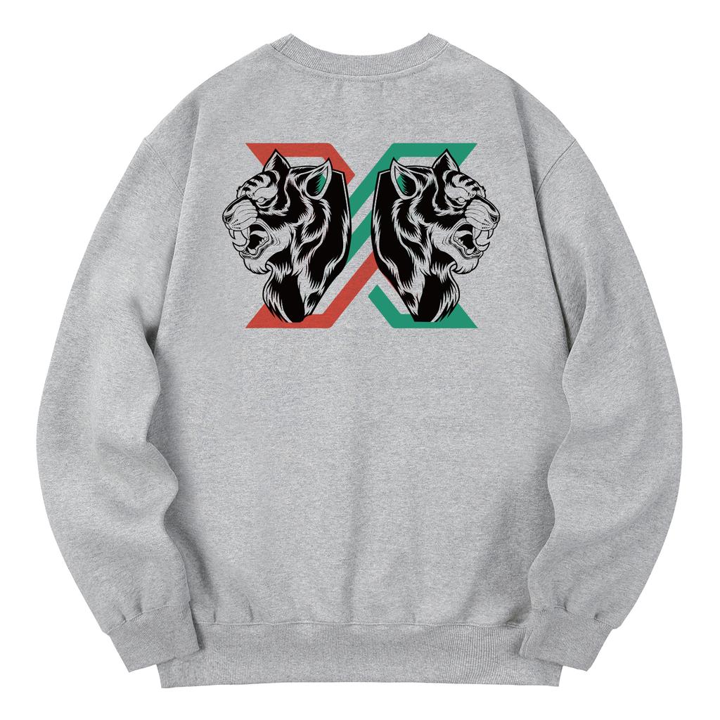 KAN6312 Kmg0034 Tiger X Fleece-Lined Sweatshirt - Gray