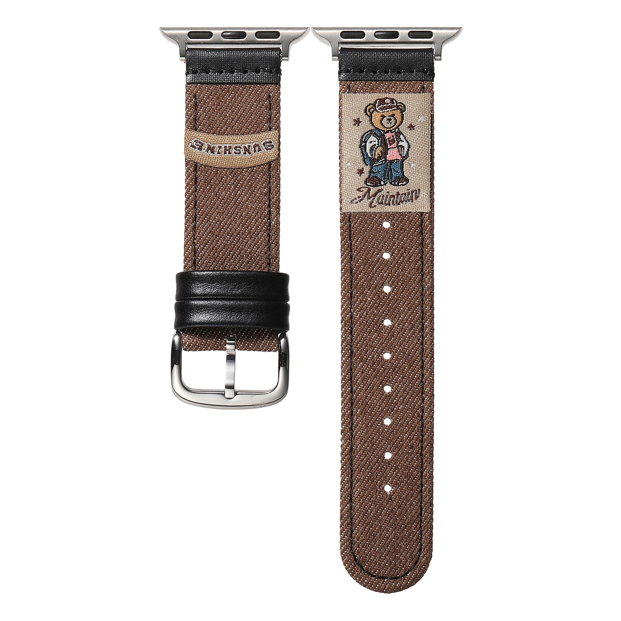 

Джинсовий ремінець для Apple Watch Series 10 Ultra 9 8 7 SE 6 5 4 3 2 1 46 мм 49 мм 45 мм 44 мм 42 мм Ретро змінний ремінець Bear