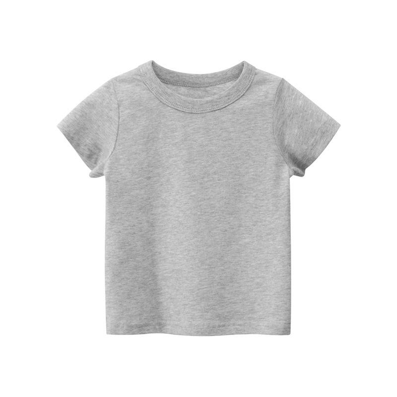 Korean Summer Kids Solid Short Sleeve T Shirt Simple Versatile Top For Boys And Girls