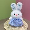Plaid Skirt Little White Rabbit Plush Toy Exquisite Cute Doll Doll Eight Inch Grab Machine Doll Wedding Gift