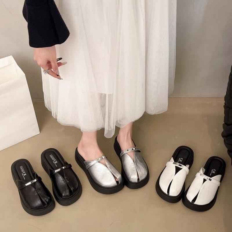 Mode Schnickschnack Plateau Erhöhtes Baotou Mary Jane Halbschuhe Damen 2025 Sommer Neu Lässig Mode Auswärts Tragen Flip-Flops