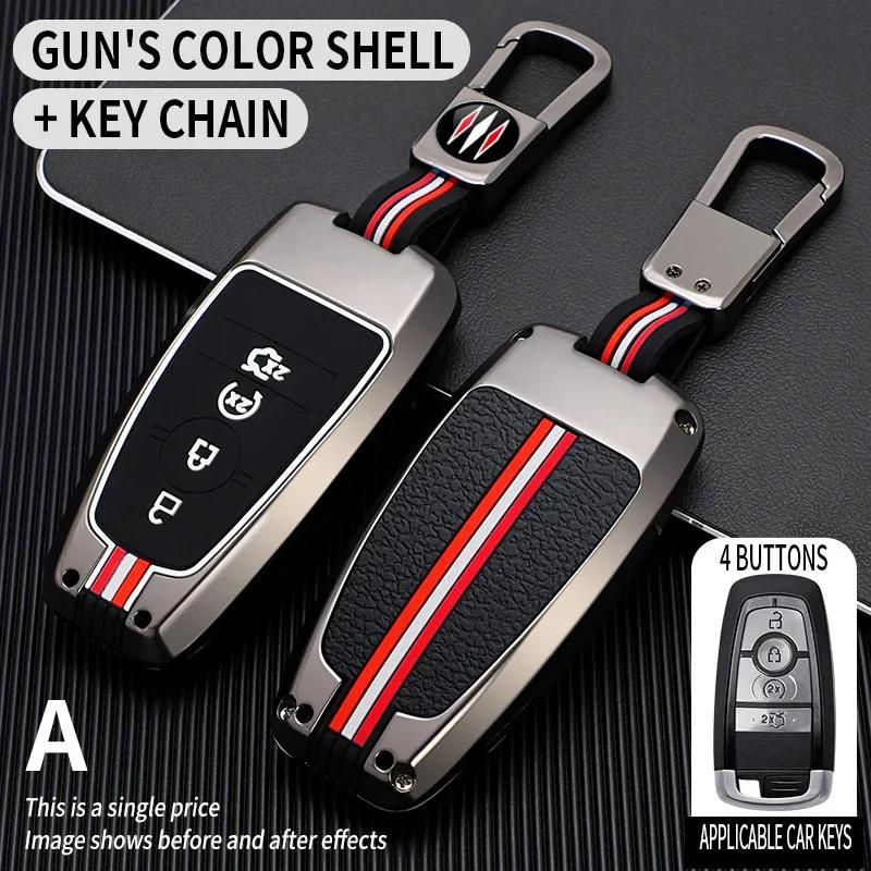2/3/4/5Bt Metal Car Key Cover Fob Case Shell For Ford Edge Fusion Mustang Explorer F150 F250 F350 Ecosport Mondeo Mustang Ranger