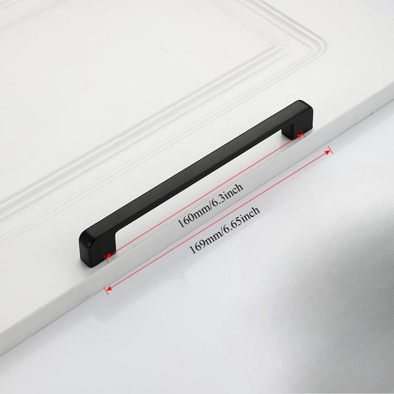 4/10PCS Modern Black Cabinet Handle Square Furniture Hardware Aluminum Alloy Kitchen Door Knobs Cupboard Wardrobe Drawer Pulls