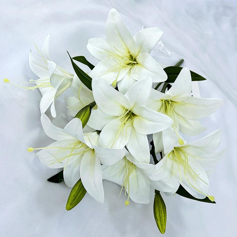 Lily Artificial Lilium Brownii Var Viridulum Flower Reproduction With 3d Printing For Interior Design And Gift Use
