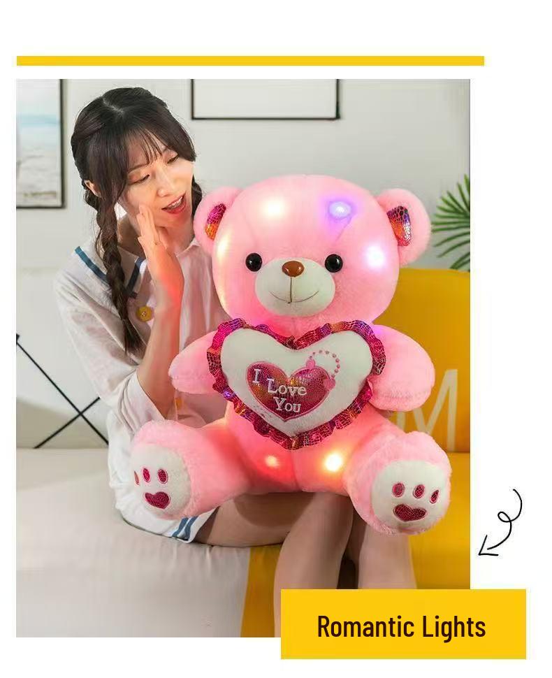 Leuchtender kuscheliger Herz-Teddybär Plüschtier für Kinder