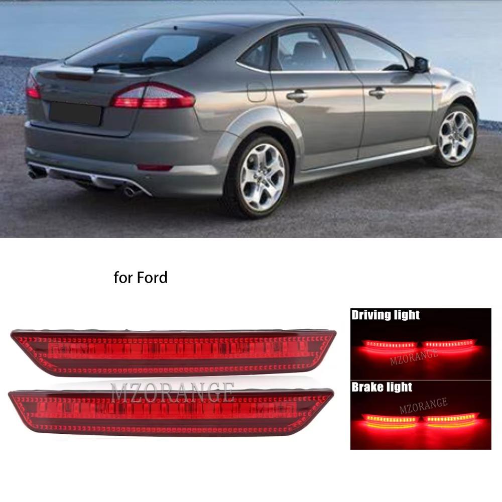 1 Pair LED Rear Bumper Lights for Ford Mondeo Sedan 2007-2010 Rear Bumper Reflector Driving Lamp Brake Stop Light Rear Fog Lamp
