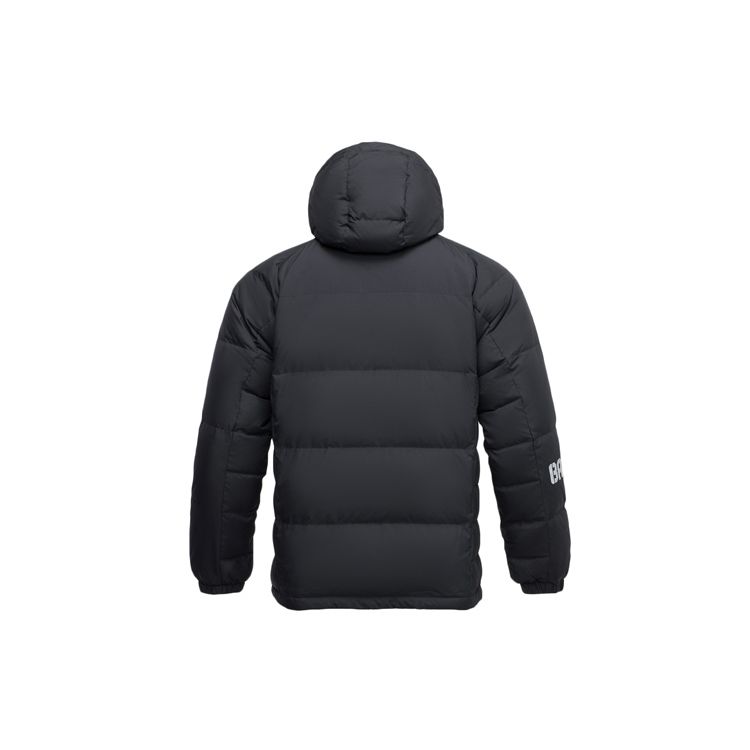 Li Ning Basketball Series Casual Short Hooded Down Jacket Winter Men Jackets Black AYMQ095-4