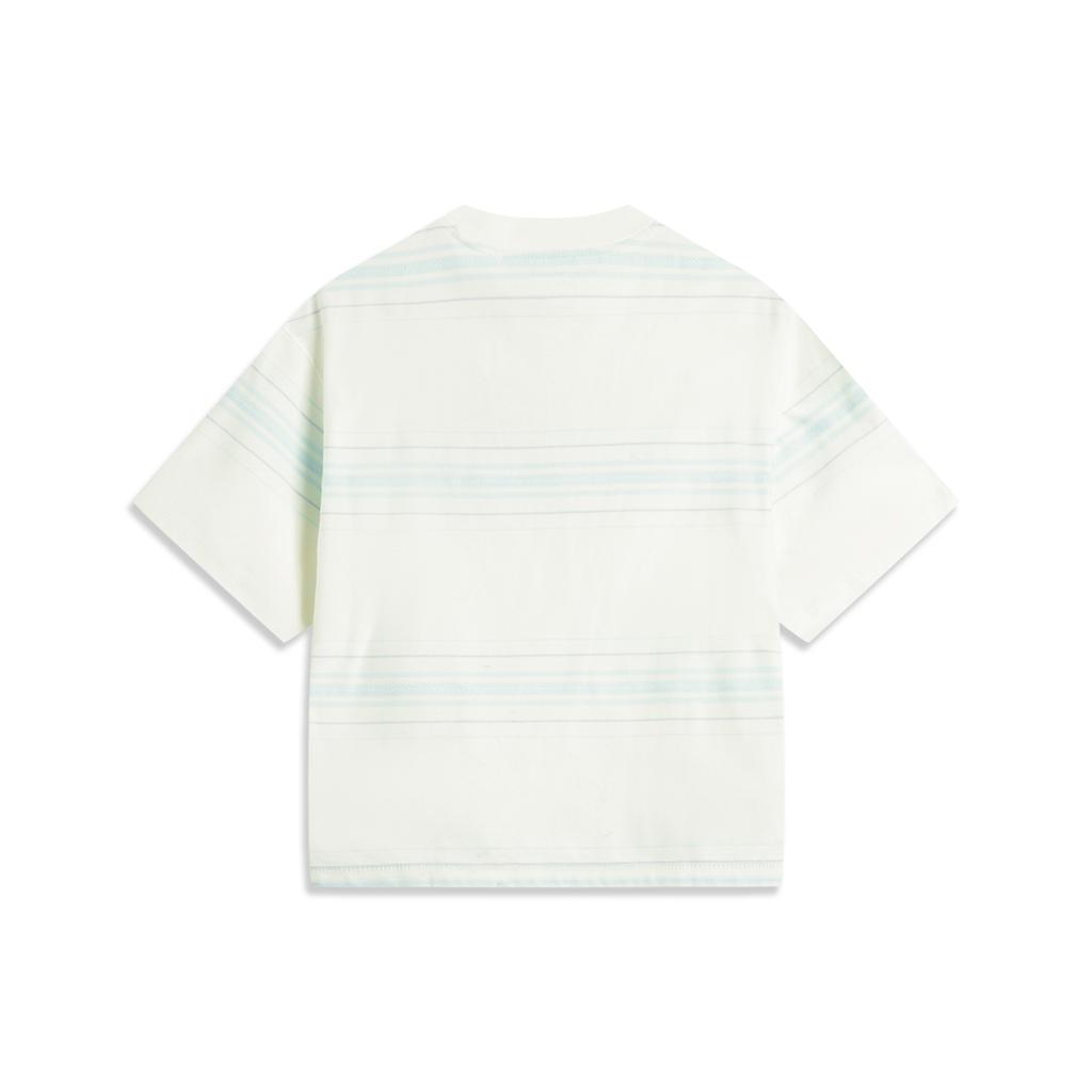 Li Ning Sports Lifestyle Series Casual Simple Brand Logo Embroidered Loose Short Sleeve T-Shirt Women T-Shirt AHSV650-1