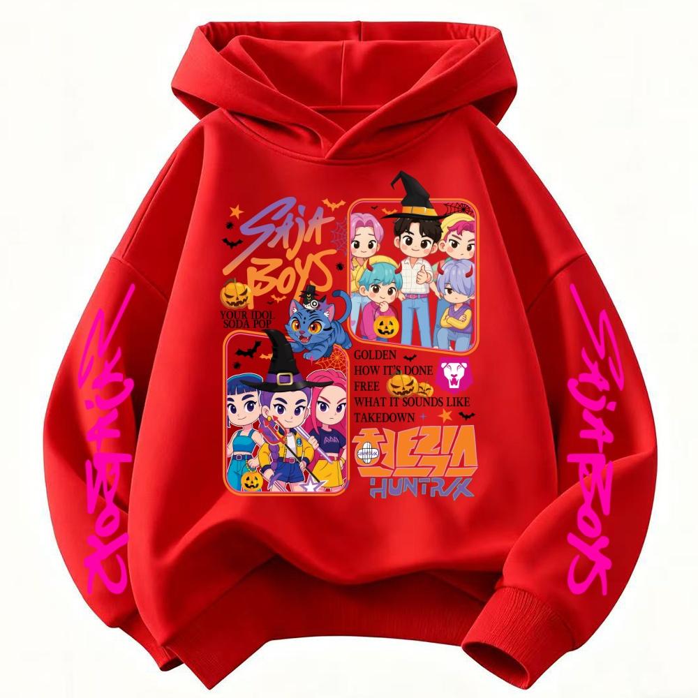 Kpop Demon Hunters Rumi Mira Zoey Derpy Tiger Sajaboy Children's Hoodie Christmas Halloween Hoodies Suitable for Autumn &winter