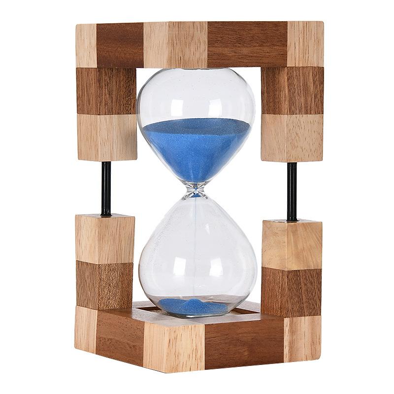 30 Minutters Træ Timeglas Timer Naturligt Sand Timer Dekorativ Hjemmekontor Skrivebordsdekoration Gave Tidsstyringsværktøj