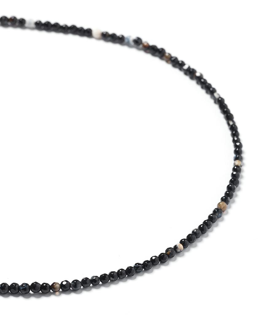 Jbans Classic 3Mm Slim Black Agate Bead Necklace (C2503-An970_Bk)