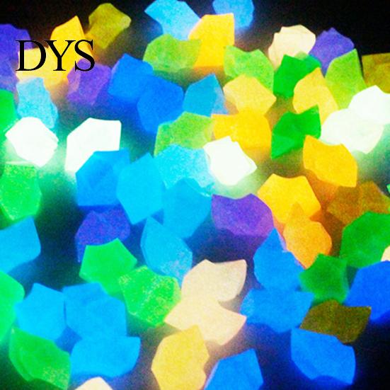 Garden Pebbles 100Pcs Decorative Colorful Glow in Dark Aquarium Landscaping Stones 14mm Luminous Courtyard Paving Natural Crystals Rocks Decoration