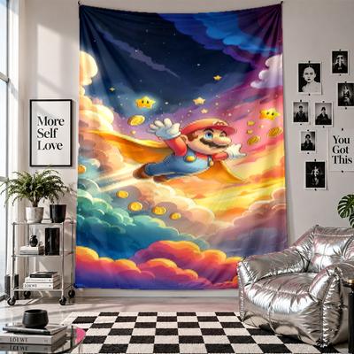 Wall TapestrySuper Mario Art Hanging Cloth Decorative Background Cover for Room Decoration