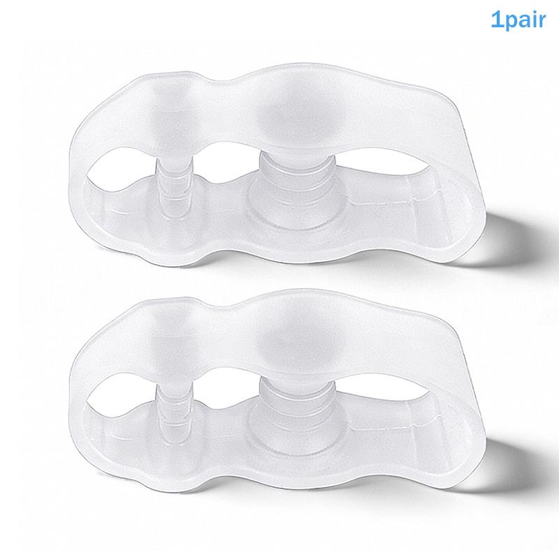 

1Pair Gel Hard Silicone Toe Finger Separator 3 Hole Hallux Valgus Orthopedic Spacers Bunion Overlapping Hammer Foot Corrector Transparent
