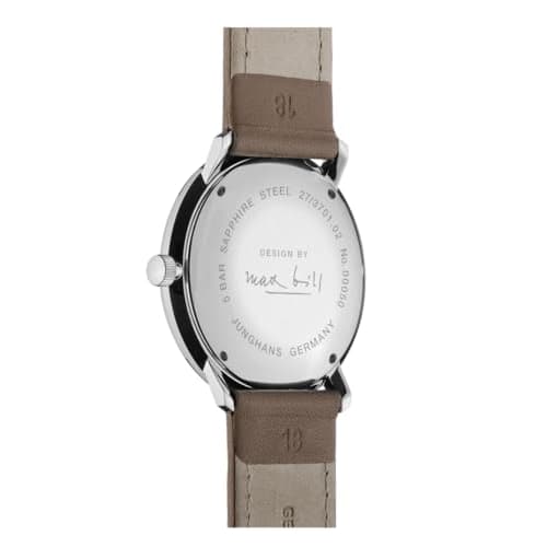 Authentic Junghans Max Bill Hand-Wound 34mm Watch 370102 with Sapphire 027 3701 02, Men's Beige